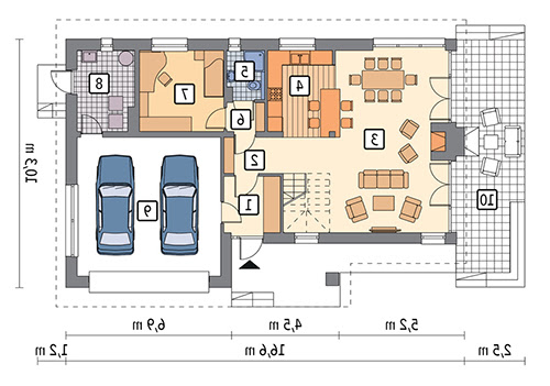 Jasna przestrzeń - wariant IV - M210d - Rzut parteru