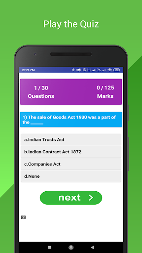 Sale of Goods Act 1930 - CMA foundation Quiz