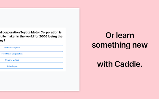 Caddie - Your New Tab, Reimagined.