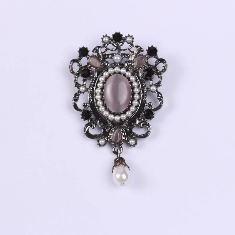 Broche de casaco barroco retrô Design Court, um acessório elegante e vintage para casacos e jaquetas, adicione estilo ao seu visual.