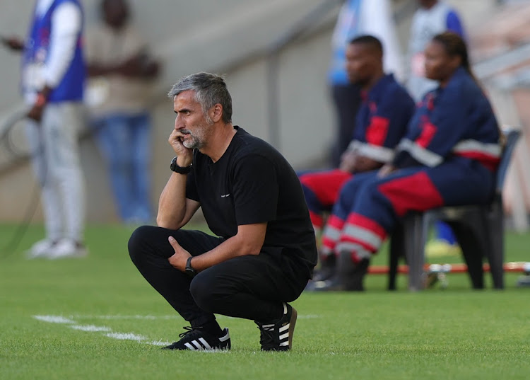 Orlando Pirates coach Jose Riveiro during the DStv Premiership match against SuperSport United at Peter Mokaba Stadium in Polokwane on Saturday.