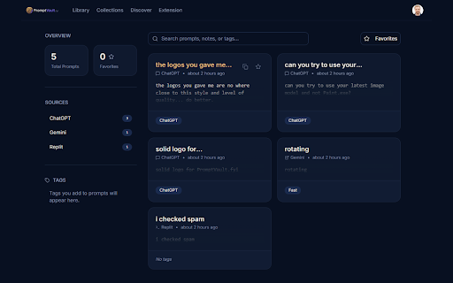 PromptVault — Save AI prompts from ChatGPT, Claude & Gemini screenshot 3
