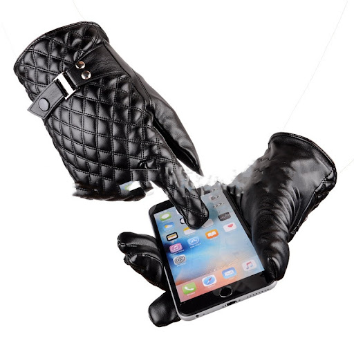 Title 4, Simulation Leather Embroidered Glove Touch Scre...
