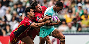 Blitzboks player Shilton van Wyk in action against Spain during the Hong Kong Sevens.