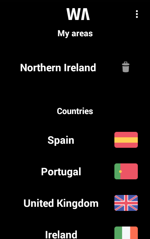 Android application Weather Alert screenshort