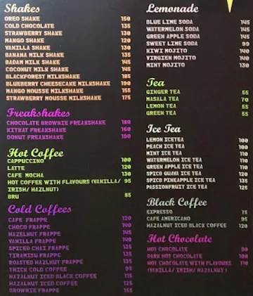 Cafe Dreamland menu 