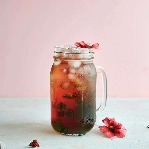 Hibiscus Green Berry Iced Tea [450 Ml, 1 Mason Jar]