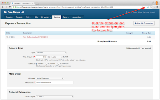 FreeAgent Transaction Explainer