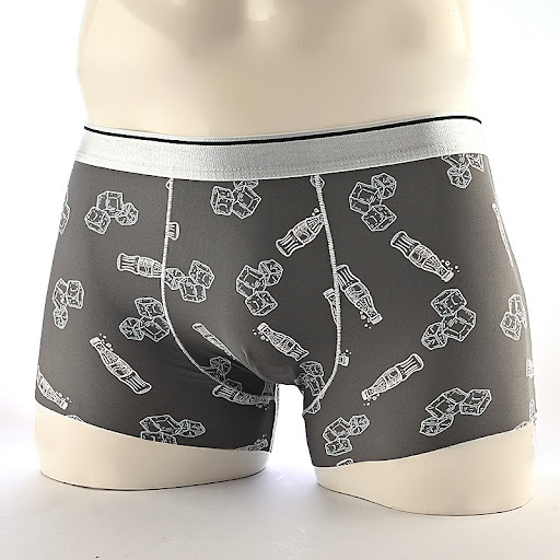 Title 2, Cartoon Mens Boxer Panties, Ice Silk Print, Fl...