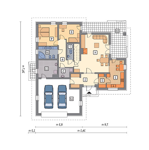 Spokojna przystań - wariant II (etap I) - M36b - Rzut parteru