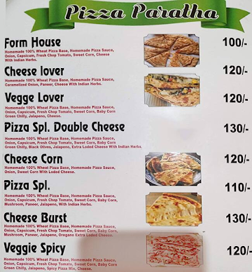 Desi Pizza Paratha menu 