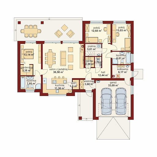 Domena 109 B1 - Rzut parteru