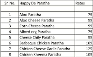 Happy Da Paratha menu 1