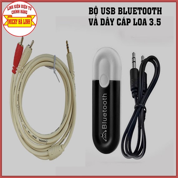 Usb Bluetooth Dongle Hjx - 001 & Dây Av 3.5 Bông Sen– Biến Loa Thường Thành Loa Bluetooth