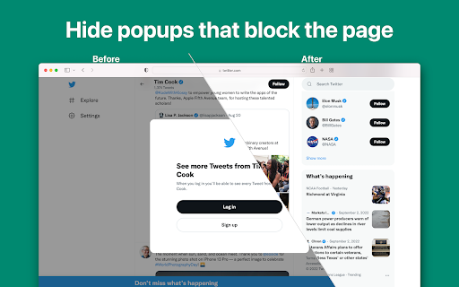 Banish - Block Login Popups