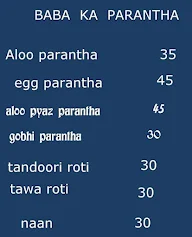 Baba Ka Paratha menu 1