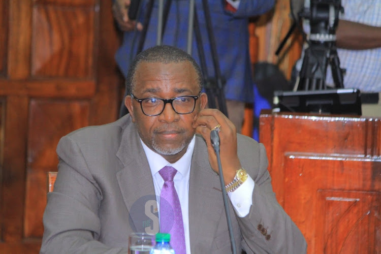 Cabinet secretary for Agriculture and Livestock development Mithika Linturi answers questions from members of the National Assembly Committee on appointments on October 21, 2022. Image: EZEKIEL AMING'A