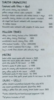 Sakley's The Mountain Cafe menu 4