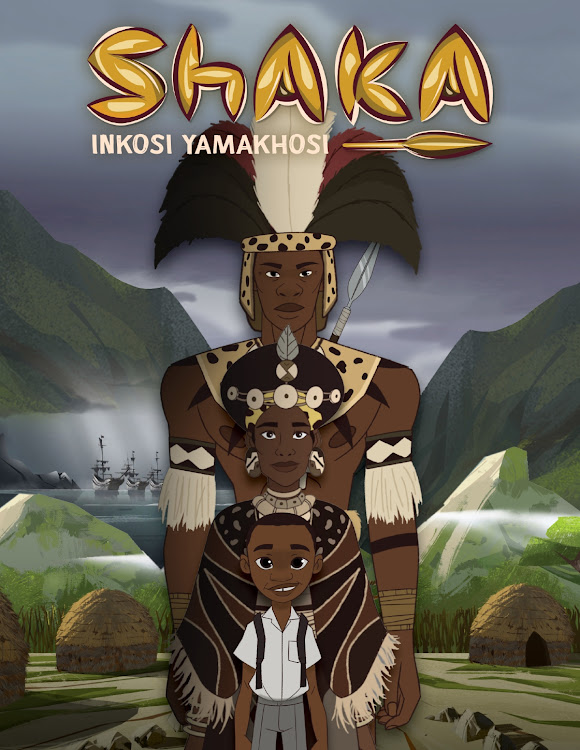 The poster for the animated film Shaka Inkosi Yamakhosi