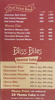 Bliss Bites Cake Shop And Bakery menu 4