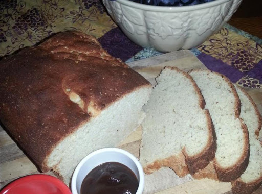 Rustic GF Sourdough Bread served with Tofutti Cream Cheese & organic apple butter