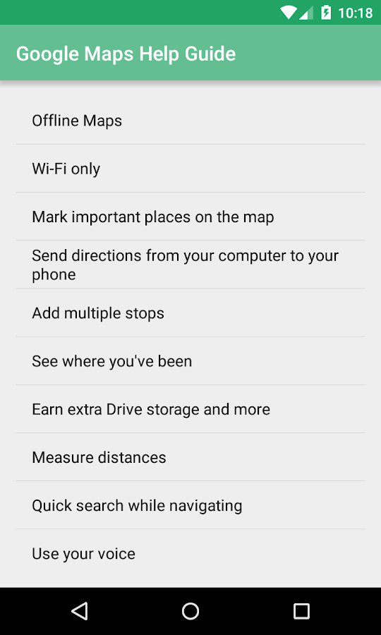 Help Guide of Google Map Screen 3