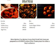 Tasty Currys menu 1