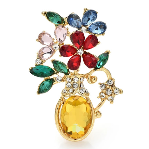 Title 2, Colorful Flowers Diamond-encrusted Vase Potted ...
