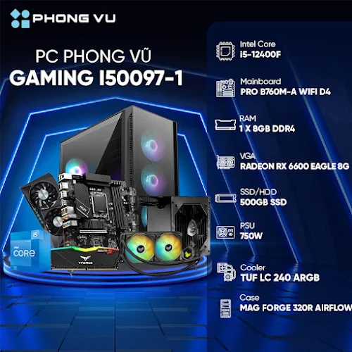 PC PV Gaming I50097-1 (i5-12400F/8GB/500GB SSD/RX 6600/No OS)