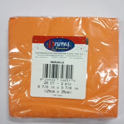Servilletas Disipal Naranja 20Und  