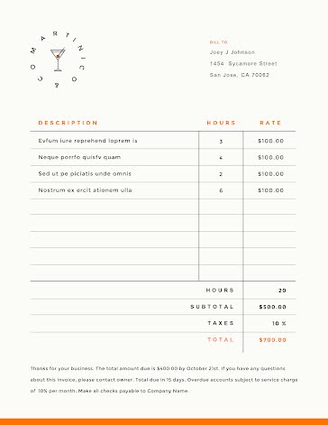 Martinico and Co - Freelance Invoice template