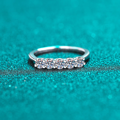 Title 6, Sterling Silver Womens Set 50 Points Moissanit...
