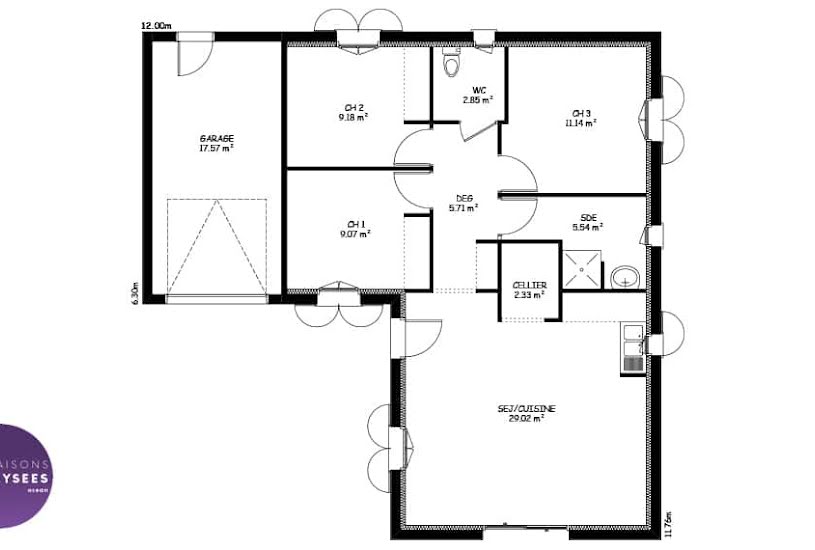  Vente Terrain + Maison - Terrain : 443m² - Maison : 91m² à Vérines (17540) 