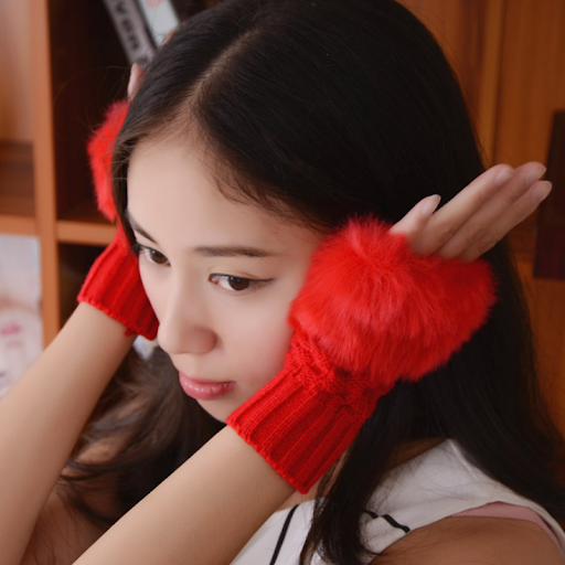 Title 3, Solid color gloves winter plush wool warm glove...