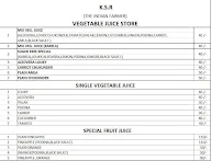 K.S.R Vegetable Juice Store menu 1