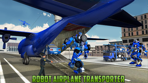 US Police Robot Car Transporter Police Plane Game captures d'écran apk mod pirater preuve 2