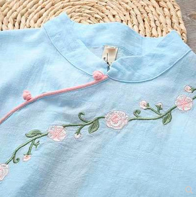Title 15, Camisa de estilo étnico traje de té literario d...