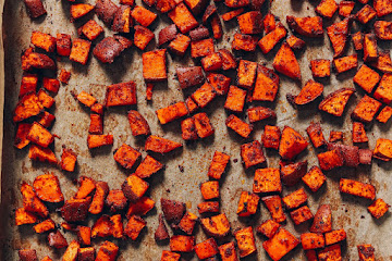 BBQ Roasted Sweet Potato Croutons