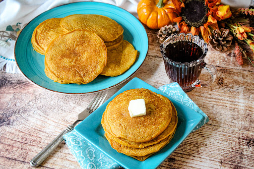 Stacks of Pumpkin Pancakes.