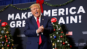 Republican presidential candidate and former US President Donald Trump attends a campaign event in Waterloo, Iowa, US.