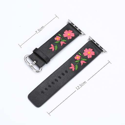 Title 4, Apple compatible Embroidered Flower Loop Clasp ...