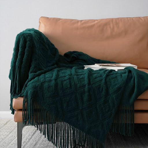 Title 5, Jacquard Knitted Bed Runner Acrylic Fiber Cover...
