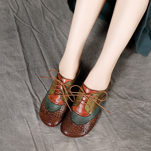 Title 9, Womens ethnic style hollow lace-up shoes. Perf...