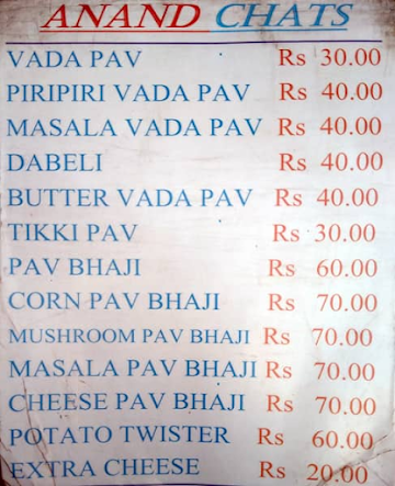 Anand's Chats menu 