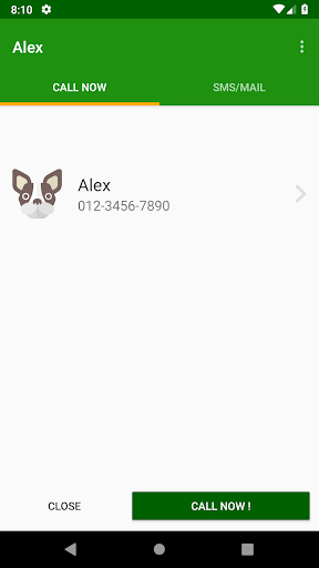 Screenshot a Quick Call - Simple contacts