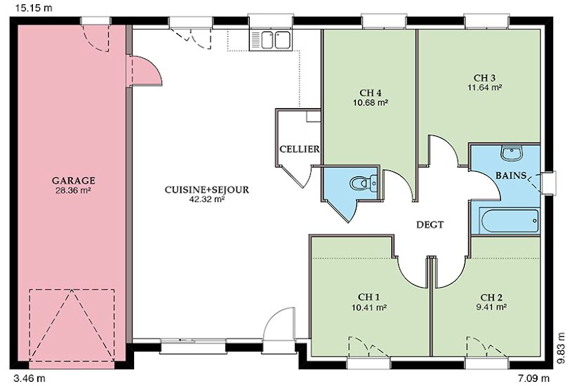  Vente Terrain + Maison - Terrain : 1 430m² - Maison : 99m² à La Charité-sur-Loire (58400) 