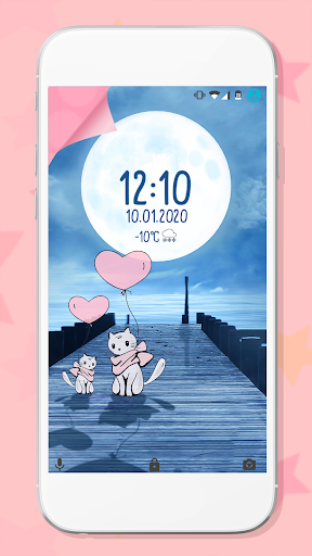 Cute Kawaii Digital Clock Wallpaper