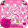 Thème de clavier Pink Roses Hearts icon