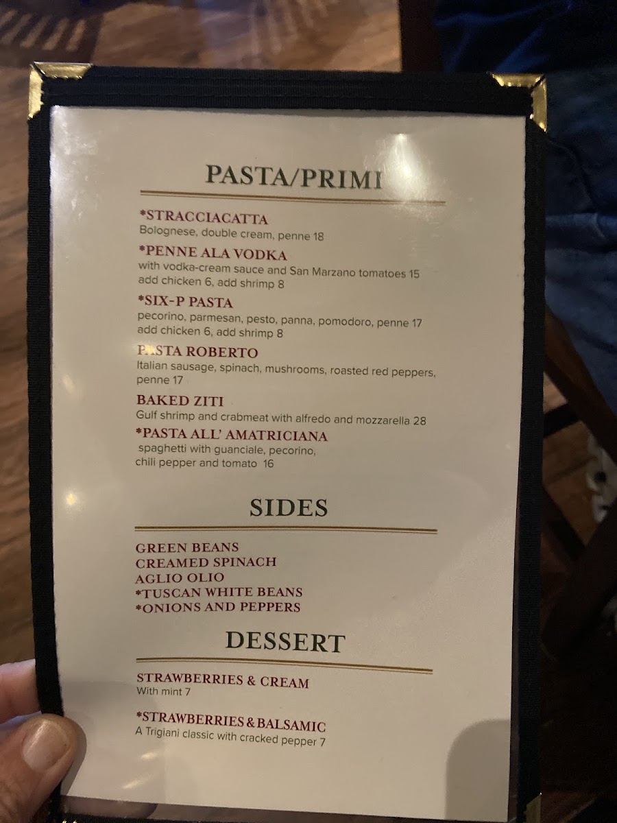 Enzo Osteria gluten-free menu