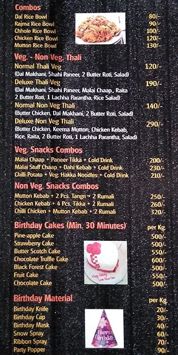 Singh-O-Singh Kebabs menu 